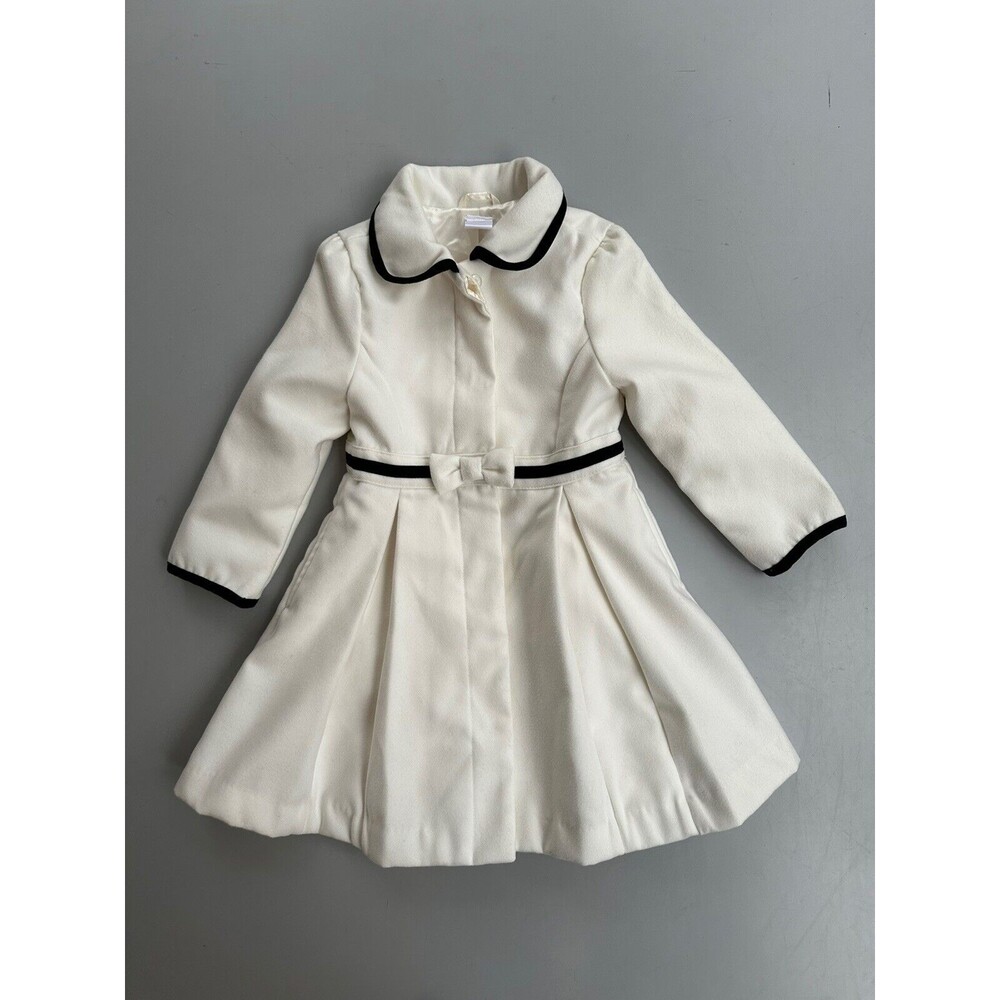 Gymboree Girls White Dressy Formal Coat Winter Holiday Christmas - Size XS 3-4